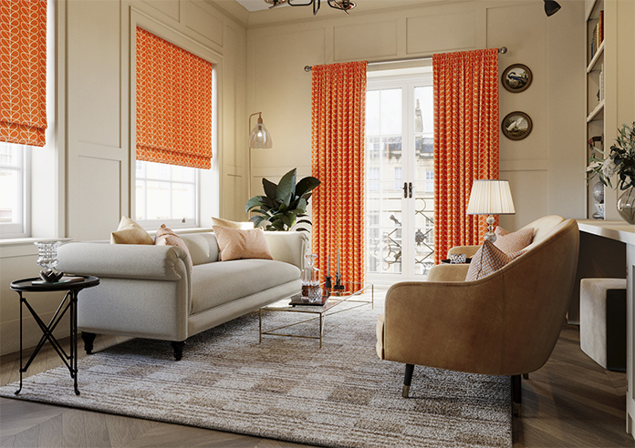 Orla Kiely Linear Stem, Persimmon - Made to Measure Curtains - Image 7